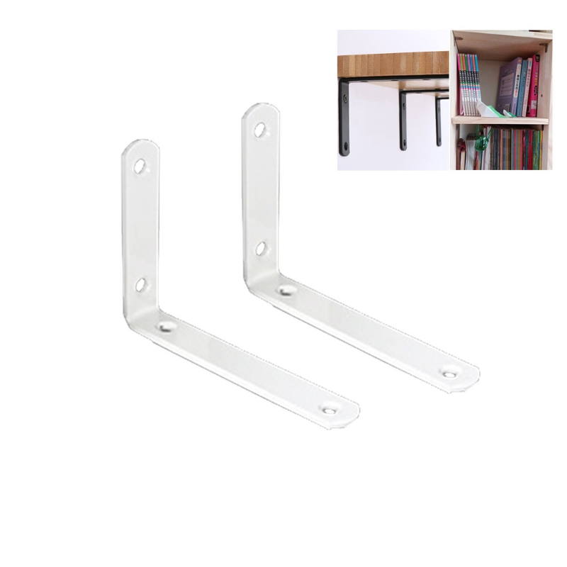 2 Pcs Thick L Shelf Bracket Metal Shelf Brackets Thickness 4mm Industrial Shelf Bracket Wall Hanging Shelf Bracket: W-1