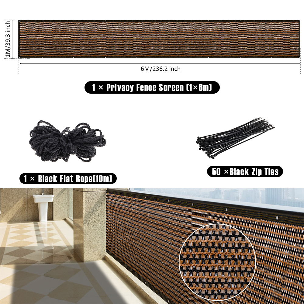 1/2 Uds. Red de valla de privacidad para balcón, cubierta de red de sombra de malla, pantalla de refugio de jardín transpirable, sombrilla para exteriores para Patio, porche y Patio: YELLOW