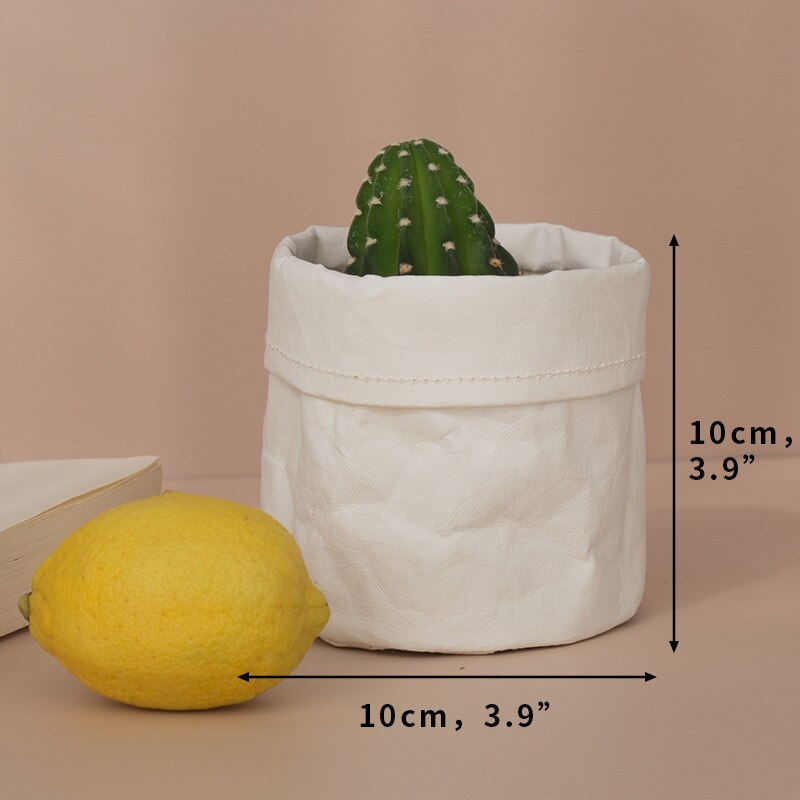 Sac de rangement en papier Kraft, boîte de rangement de pots de fleurs, sacs de fruits et légumes, sac de plantes de bureau, sac de rangement de cosmétiques, porte-stylo ins: D