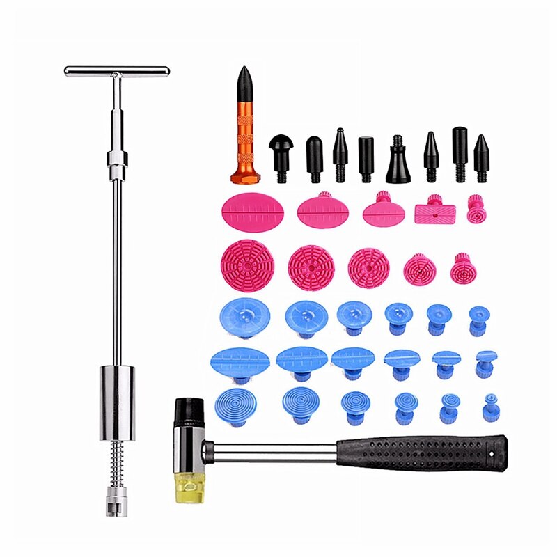 Shgo -Verveloos Dent Repair Tool Dent Puller Label Rubber Hamer Kraan Pen Tool Kit Hand Tool Voor Auto dent Repair