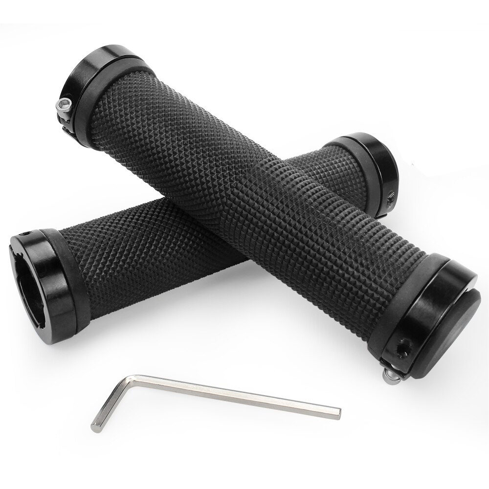 Bike Handlebar Grips Ergonomic Mountain Bike Grips Aluminum Double Lock-on MTB BMX Scooter Downhill Foldable Urban Bicycle Grips: Normal Black