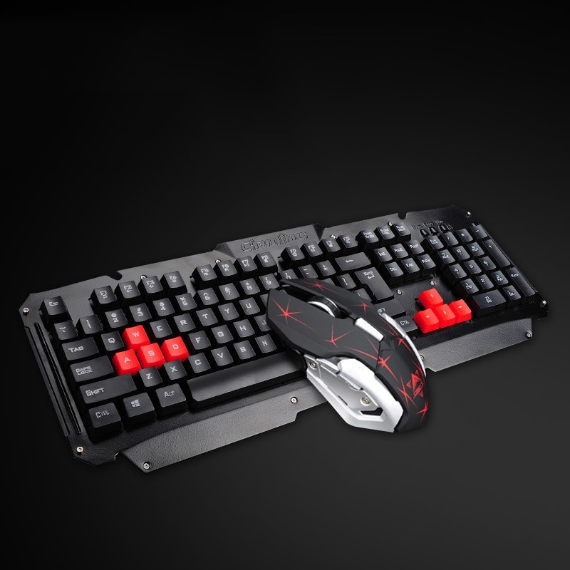 HK1600 2.4GHz Wireless Gaming Keyboard And mouse Set Mechanical Feel Keyboard Waterproof Multimedia Keyboard Mute Gaming Mouse: Black