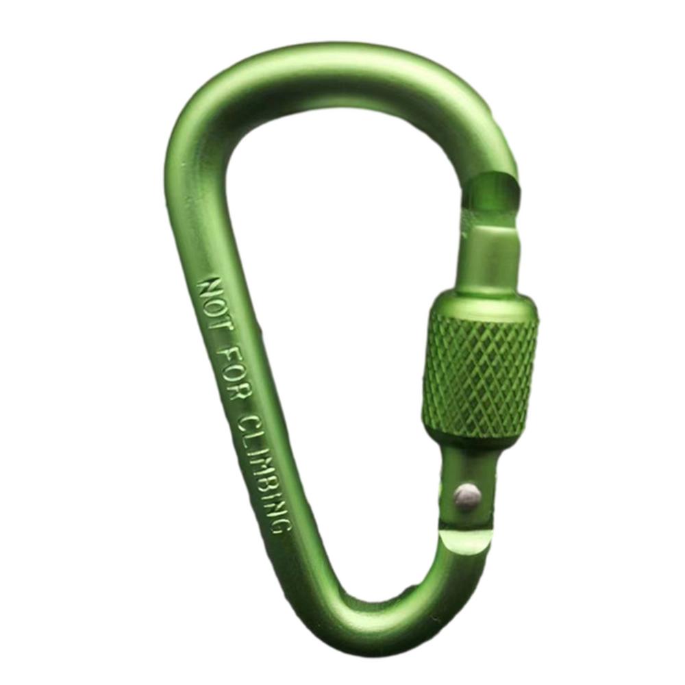 Outdoor Carabiner Climbing Travel Kit Camping Equipment Aluminum Alloy Survival Gear Outdoor Carabiner Camp Mountaineering Hook: green