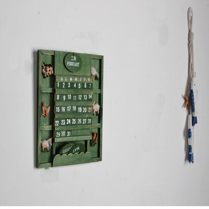 Wooden Decoration Calendar Board Quiz Puzzles DIY Dates Permanent Calendar Home Office School Classroom Stationery