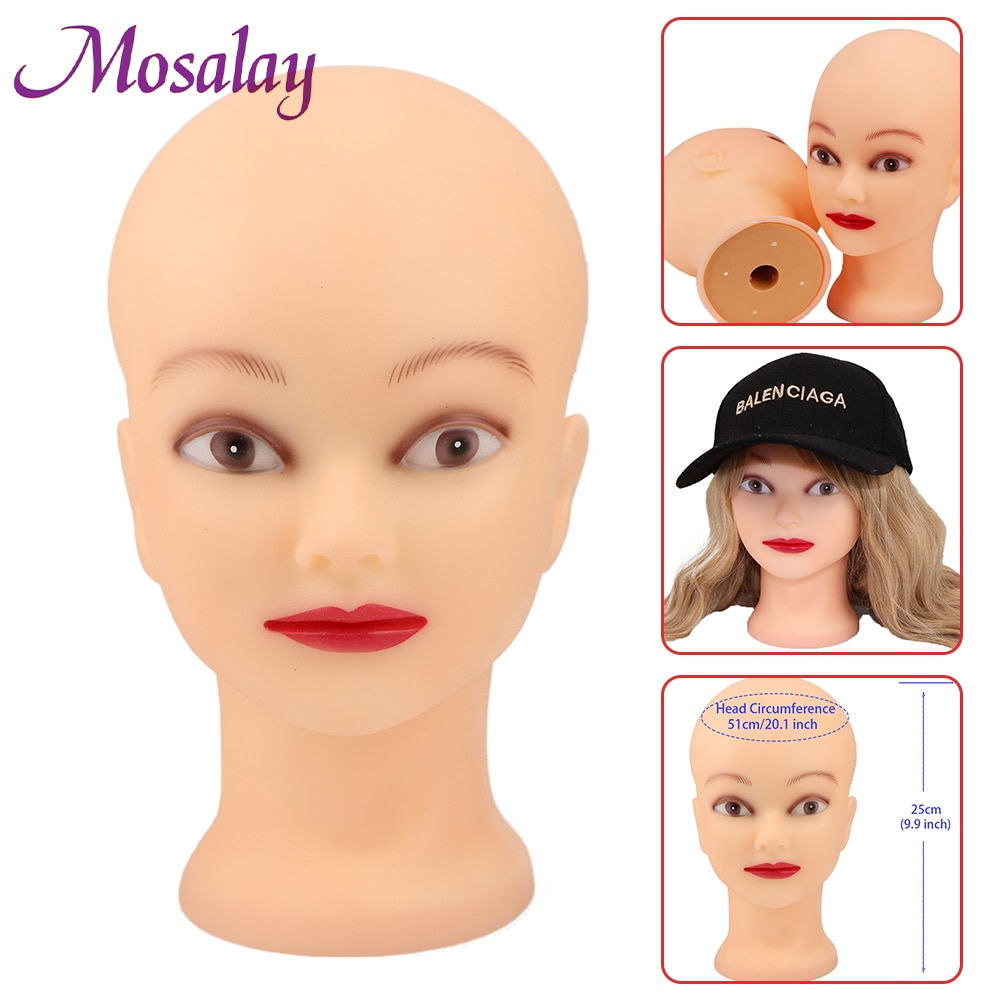 SaleProfessional Bald Mannequin Head With Stand Female Manikin Head For Wigs Hats Jewelry For Women Girls