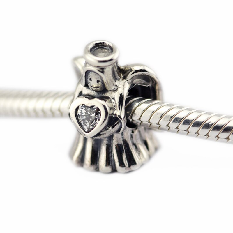 Angelo di Amore CZ Libera Di Natale della Donna di Fascino Perline FAI DA TE per Monili Che Fanno Gioielli in Argento sterlina Adatta per Braccialetti di Perline