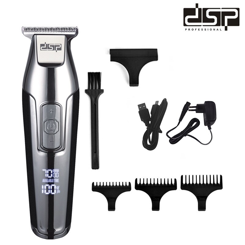 Tagliacapelli per uso domestico Trimmer elettrico professionale con schermo a LED lavabile USB ricaricabile da uomo testa di taglio in acciaio ad alta potenza EU: Default Title