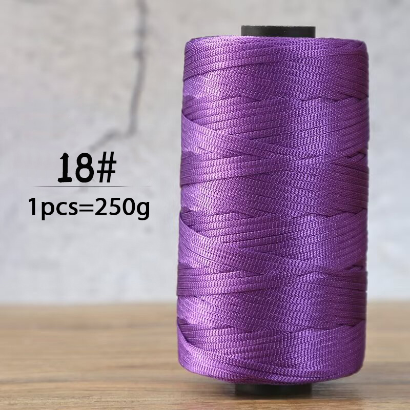 250g summer crochet flat ribbon thread handmade DIY weaving production crochet summer sun hat sandals bag shiny yarn: PURPLE
