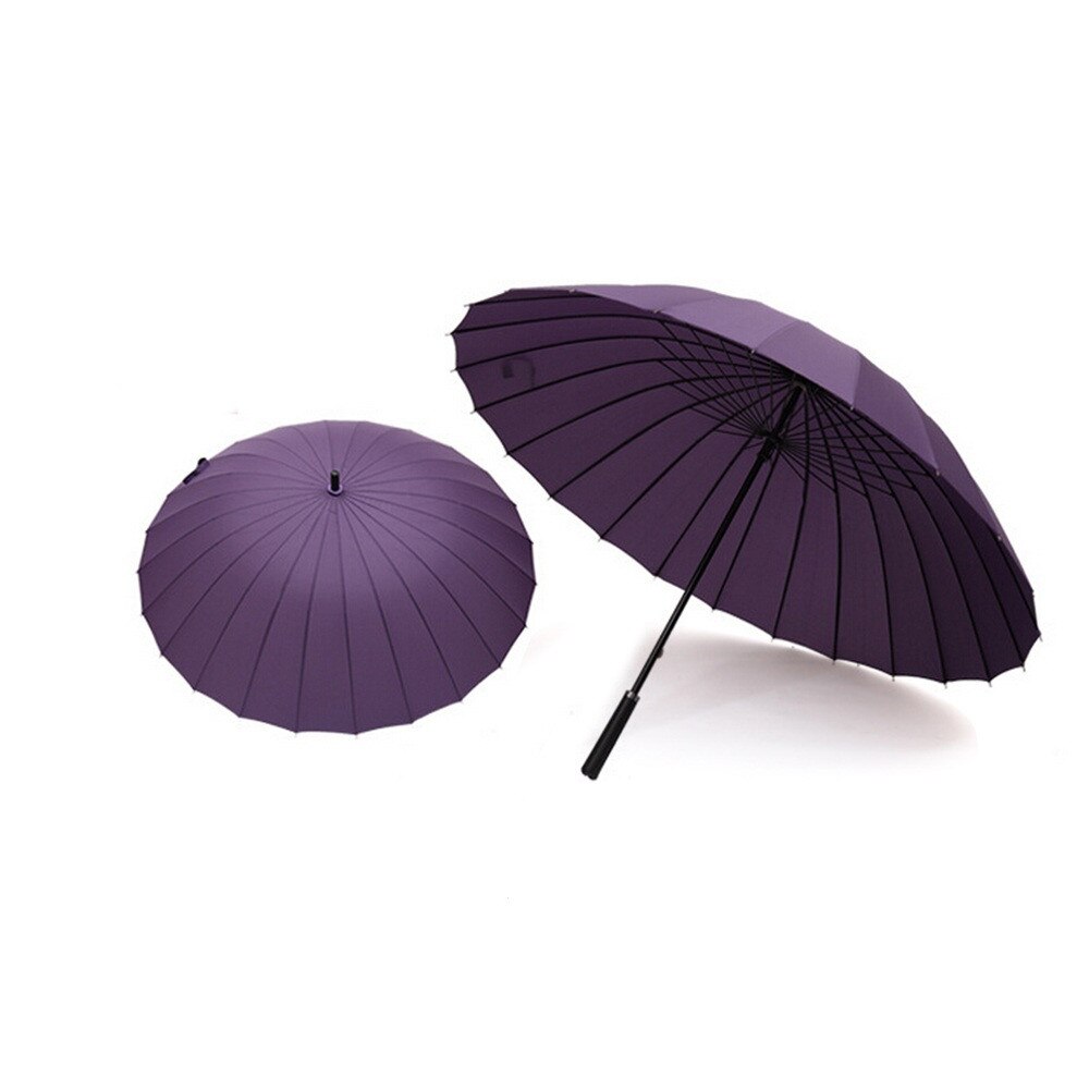 24 rippen Winddicht Regenschirm Reisen Teflon Baldachin Verlängert Griff Mit Auto Öffnen Schließen Taste Kompakte Schutz Regenschirm: PURPLE