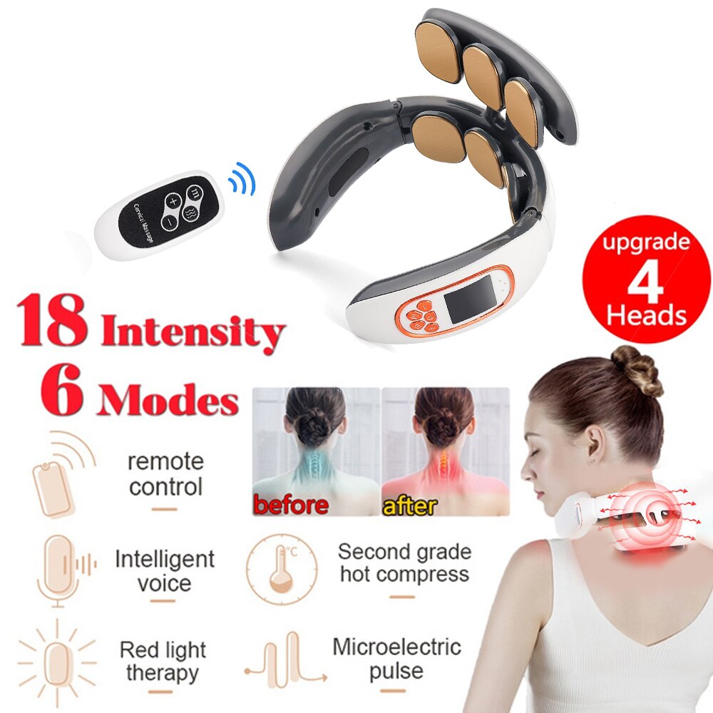 Elektrische 4D Clever Nacken Massagegerät 6 Kopf Puls Halswirbel Massagegerät Körper Entspannen Schmerzen Linderung die Gesundheit Pflege Massage Maschine Neue