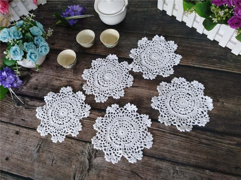 13 CM Ronde Moderne Witte Gehaakte Kant Placemats Kerst Glazen Tafel