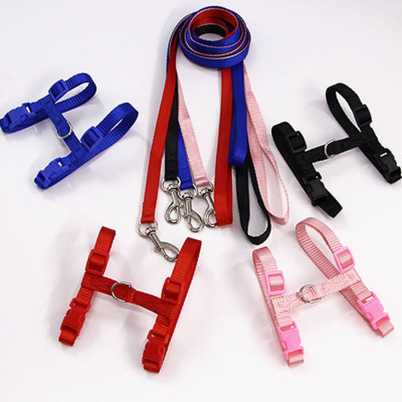 Conjunto de arnés y correa de nailon para gatos productos para mascotas para animales correa de arnés de tracción ajustable para perros gato gatito cuello Halter para gato