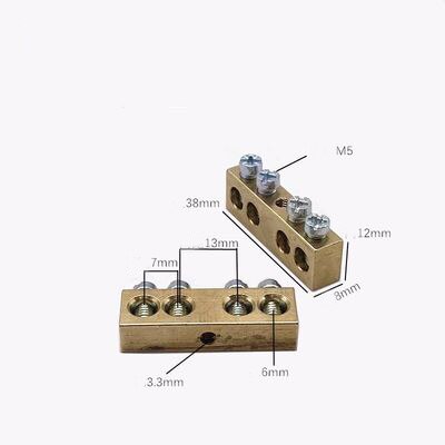 1pcs Copper terminal 6x9 brass zero ground connection row zero ground strip copper strip 8x12: 8X12  4P