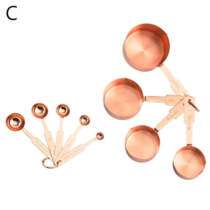 4/5/9pcs Stainless Steel Measuring Spoons Cups Set Baking Tea Coffee Scoop Tool 77UD: 5AC703851-C