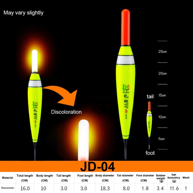 Flotteur lumineux à LED pour pêche de jour et de nuit, carpe, roche, haute sensibilité, éclairage électronique: 04