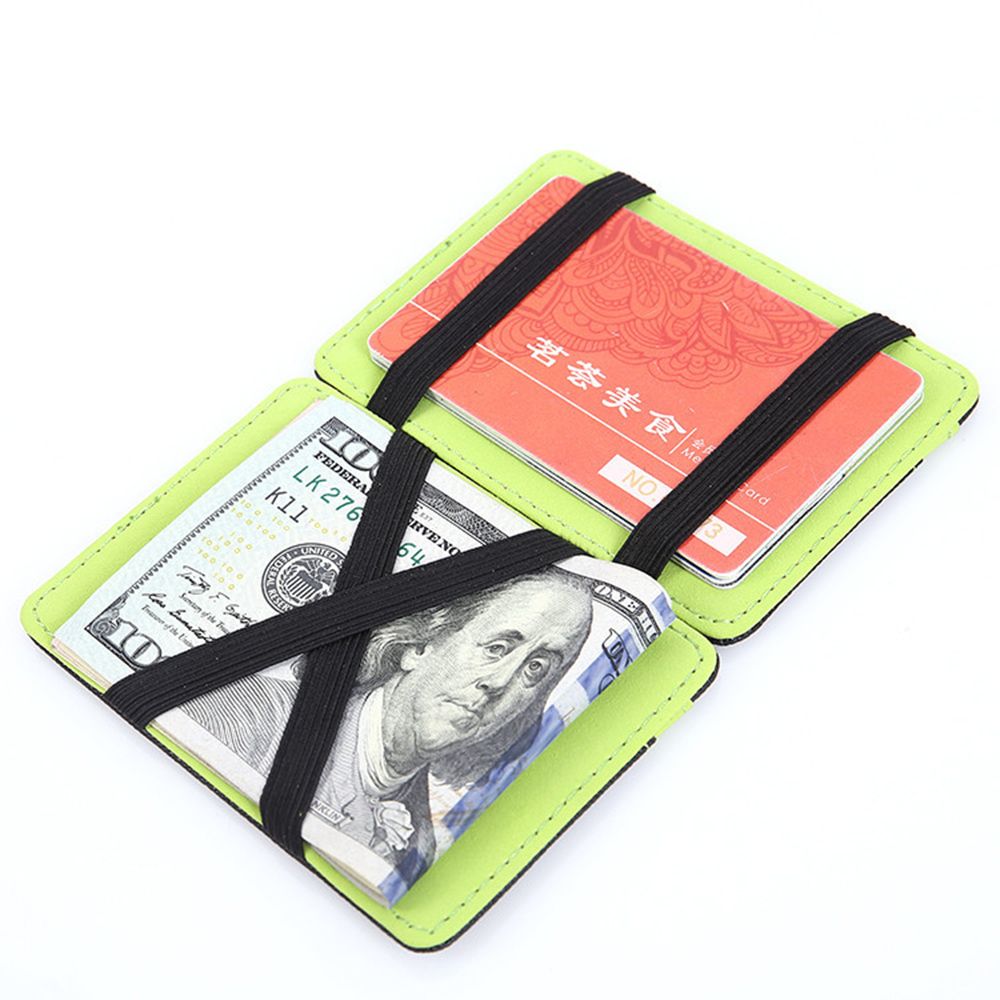 Credit Card Holder Business ID Card Unisex Magic Wallet Slim Light Flip BiFold Leather Purse