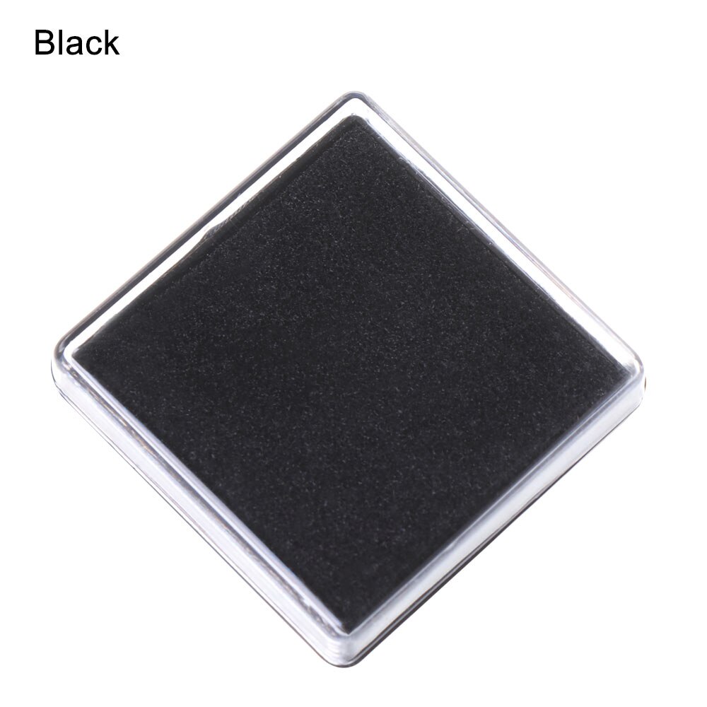 1PC Colorful Ink Pad Printing Oil Stamp Pads Fingerprint Square Inkpad Sponge Scrapbooking Drawing Toys DIY Office School Supply: Black