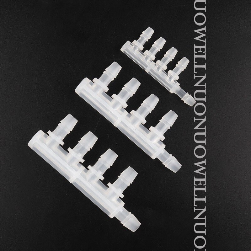 10Pcs 2.4~9.5mm PP 5-Way Connector Food Grade Equal Dia Side FIve-Ways Joint Garden Irrigation Pipe Joints Aquarium Tank Adapter