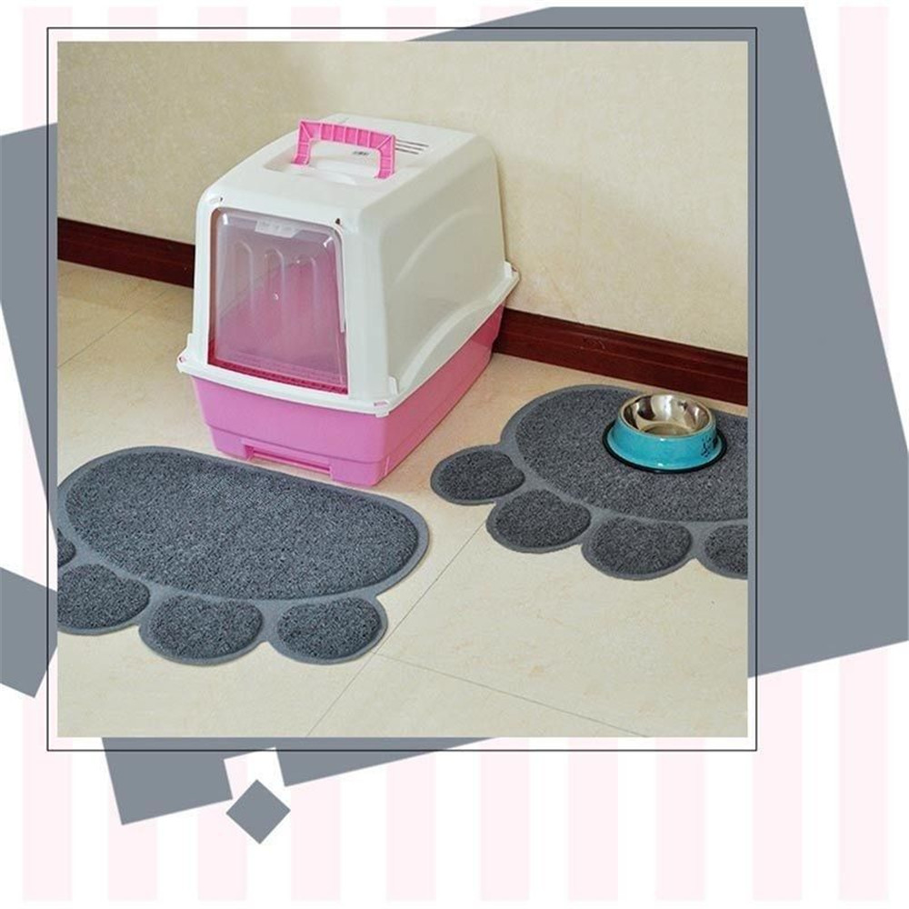 1pcs Pet Dog Puppy Cat Feeding Mat Pad Cute PVC Bed Dish Bowl Food Feed Placement Cat Toilet Mat