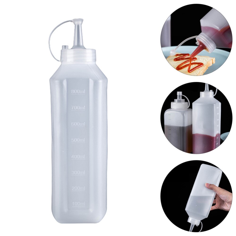 1pc 800ML Squeeze Squirt Bottles Ketchup Mustard Bottles Kitchen Gadget Bottles