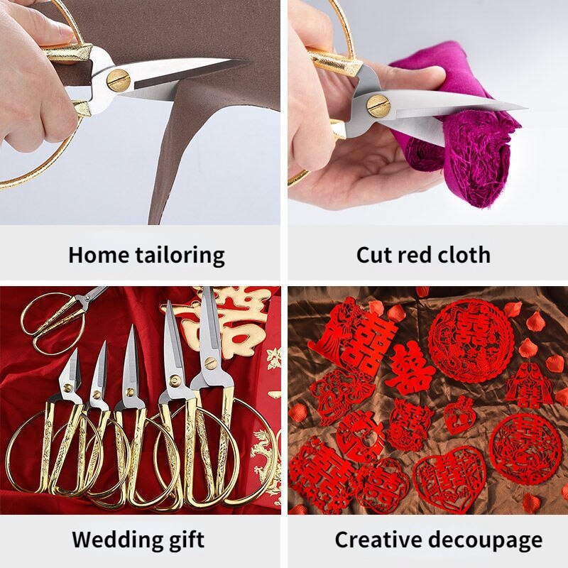 Household Festival Ribbon Cutting Alloy Stainless Steel Scissors Sewing Scissors Embroidery Scissors Sewing Supplies