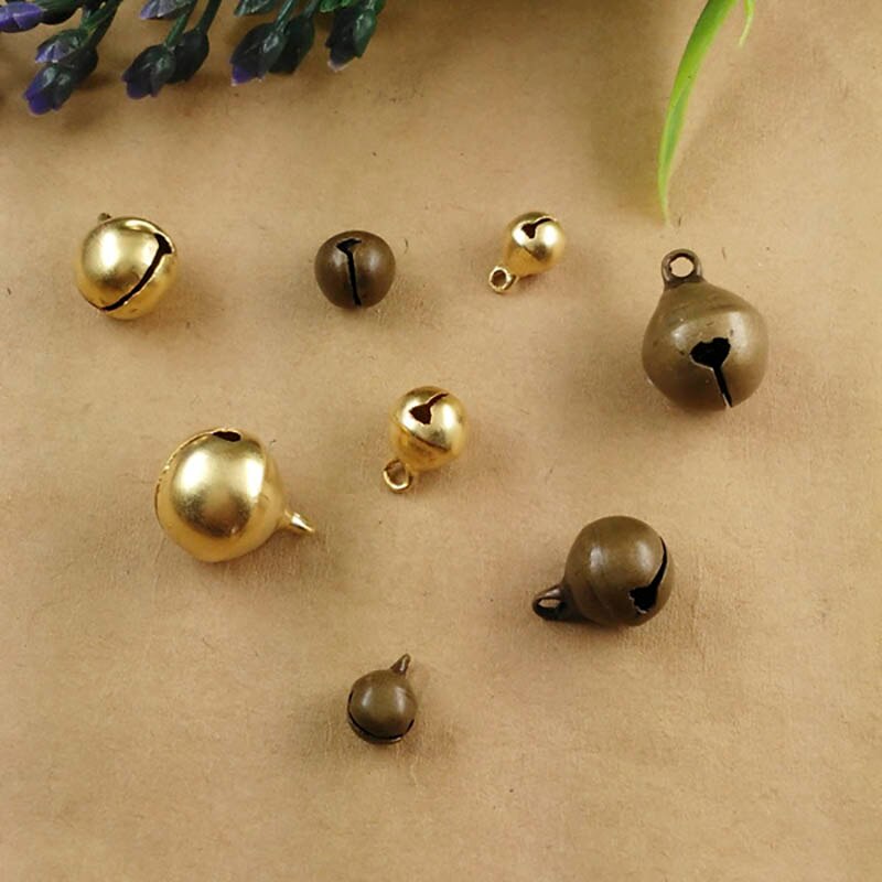 100Pcs Small Bell Beads Charms Christmas Jingle Bell Craft Decor Supplies For Diy Jewelry Findings Brass Material(Never Rust)