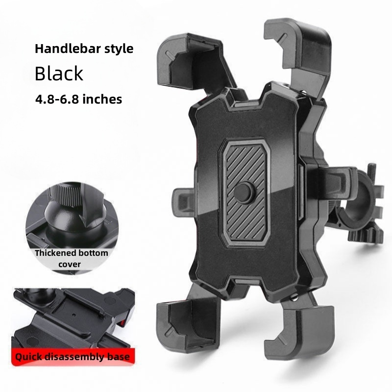 Supporto per telefono Supporto per telefono cellulare girevole a 360 gradi Supporto per telefono per moto antiurto regolabile per smartphone da 4,8-6,8 pollici: nero