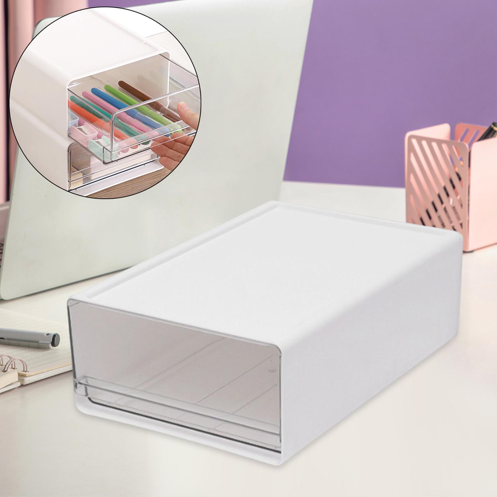 Multi Purpose Desk Organizer Drawer Storage Bin Stacking for Bathroom, Craft Room Smooth and Round Edges Jewelry Case Functional: Red