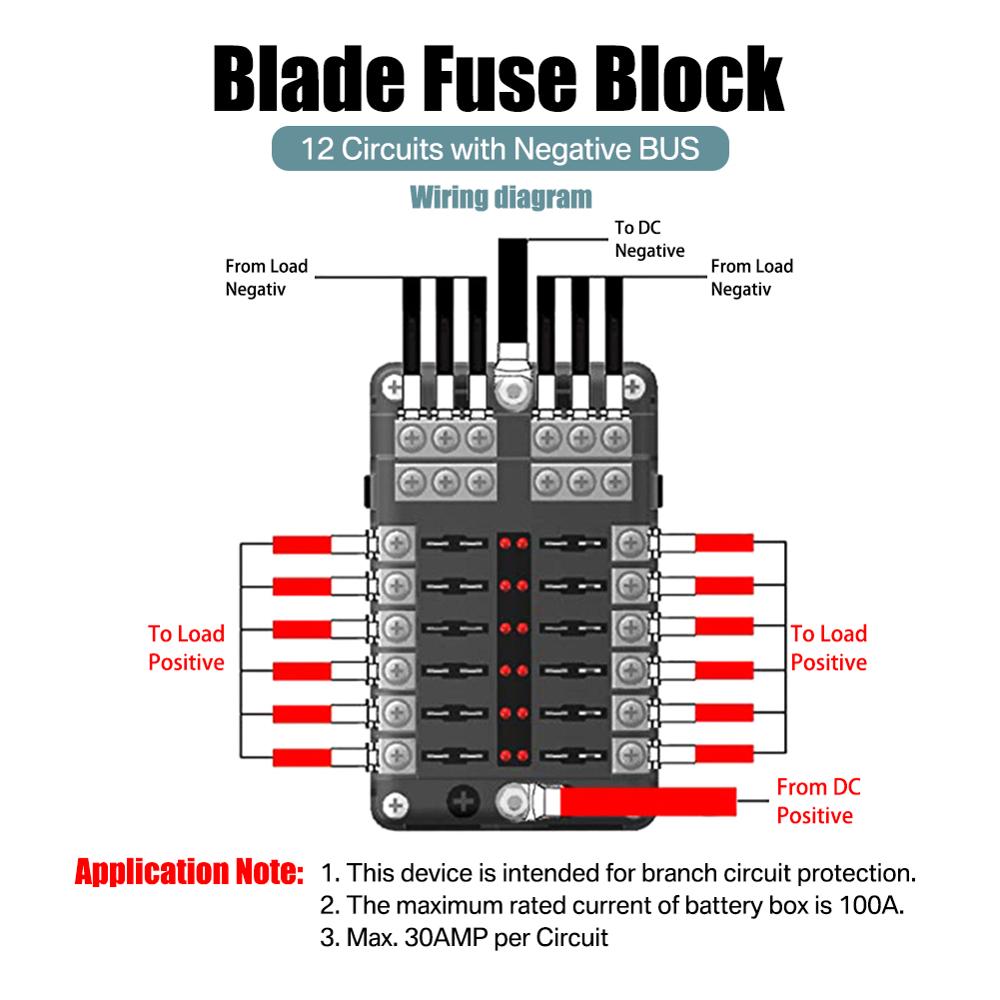 Met Led Fuse 32V 100A 12 Way Blade Fuse Blok Met Atc/Ato Fuse B... – Vicedeal