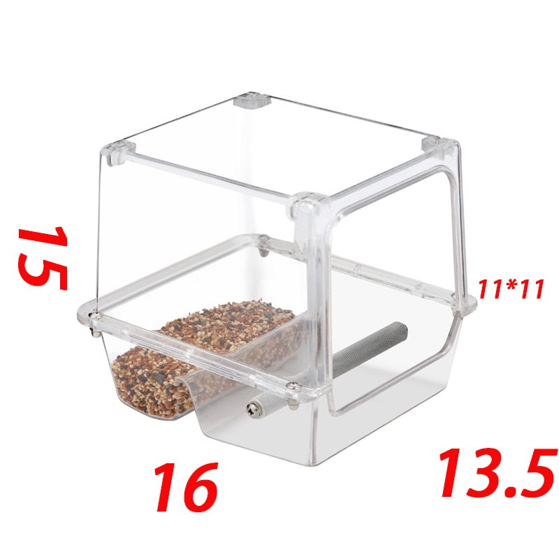 alimentador de pájaros automático transparente, caja de alimentación para pájaros canarios, artículos para paloma accesorios para jaulas de pájaros, dispositivos de alimentación 1 unidad