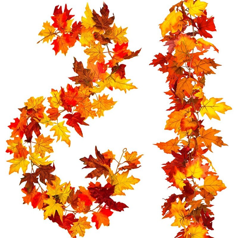 Herbst-Ahornblatt-Girlande – 2 Stück à 150 Cm, Wasserdicht, Für Innen & Außen, Deko Für Herbst & Thanksgiving