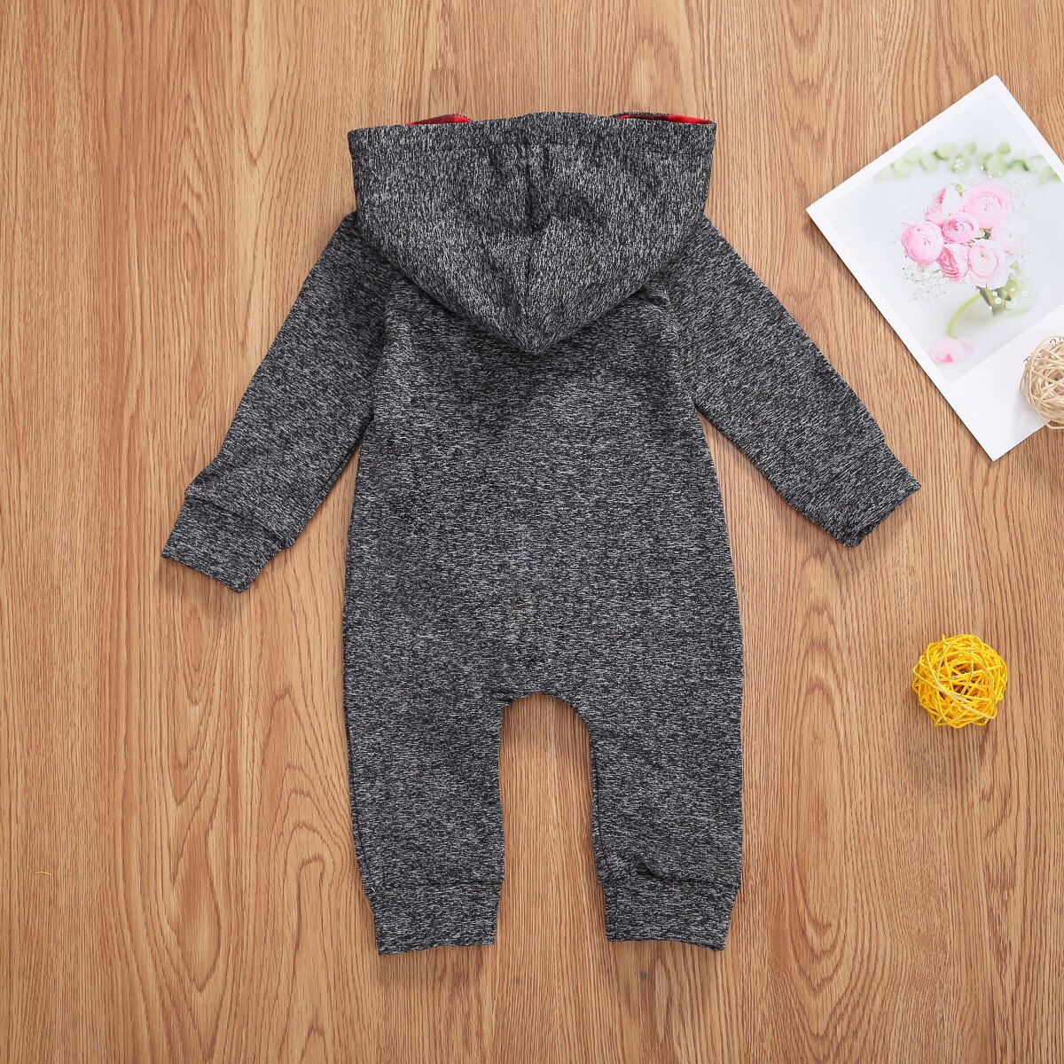 FOCUSNORM 0-18M Baby Jungen Strampler fest Langarm Mit Kapuze Reißverschluss Solide Herbst Overall Outfits