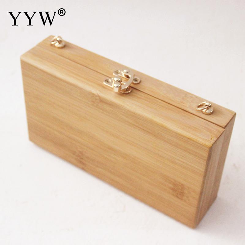 Træboks clutch taske solid aften fest håndtaske sommer bryllup dame håndtaske prom brude clutches skuldertasker pochette femme