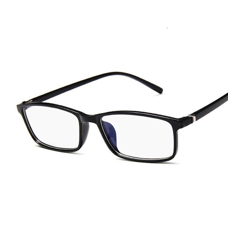Mænd brillestel gennemsigtigt brillestel kvinder vintage firkantet klart glas briller optisk brillestel: Lys sort