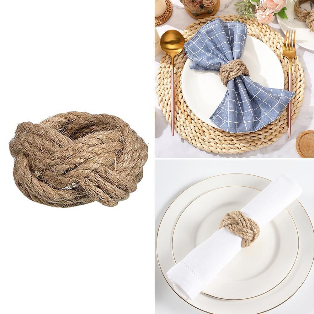 8 stücke Stroh Gewebte Ring Western Restaurant Serviette Geschmack Seil Ring Wiederverwendbare Schreibtisch Ornament Abendessen Dekoration