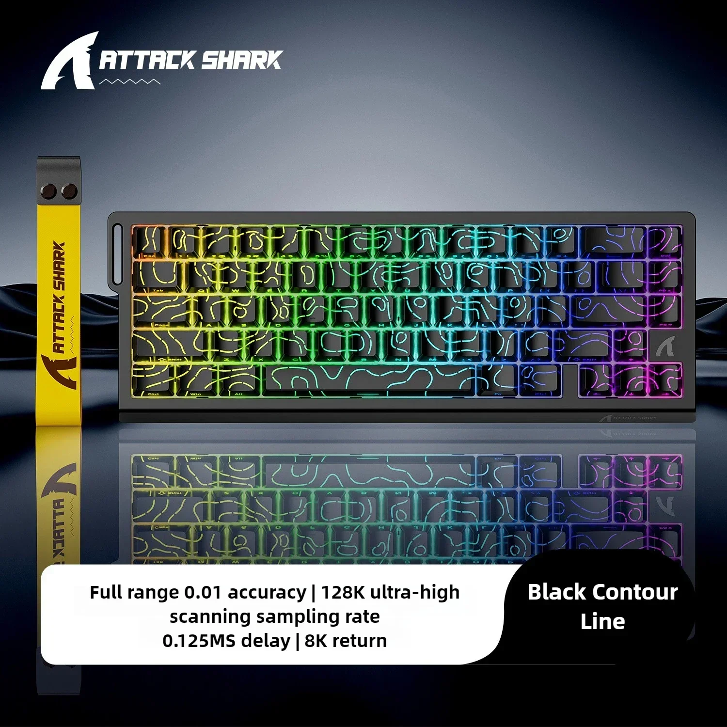 ATTACK SHARK X68HE Magnetyczna klawiatura mechaniczna 8K Low Delay E-Sports Gaming Keyboard RGB 0.01mm RT Accuracy PC Akcesoria Prezent: Ciemnoniebieski