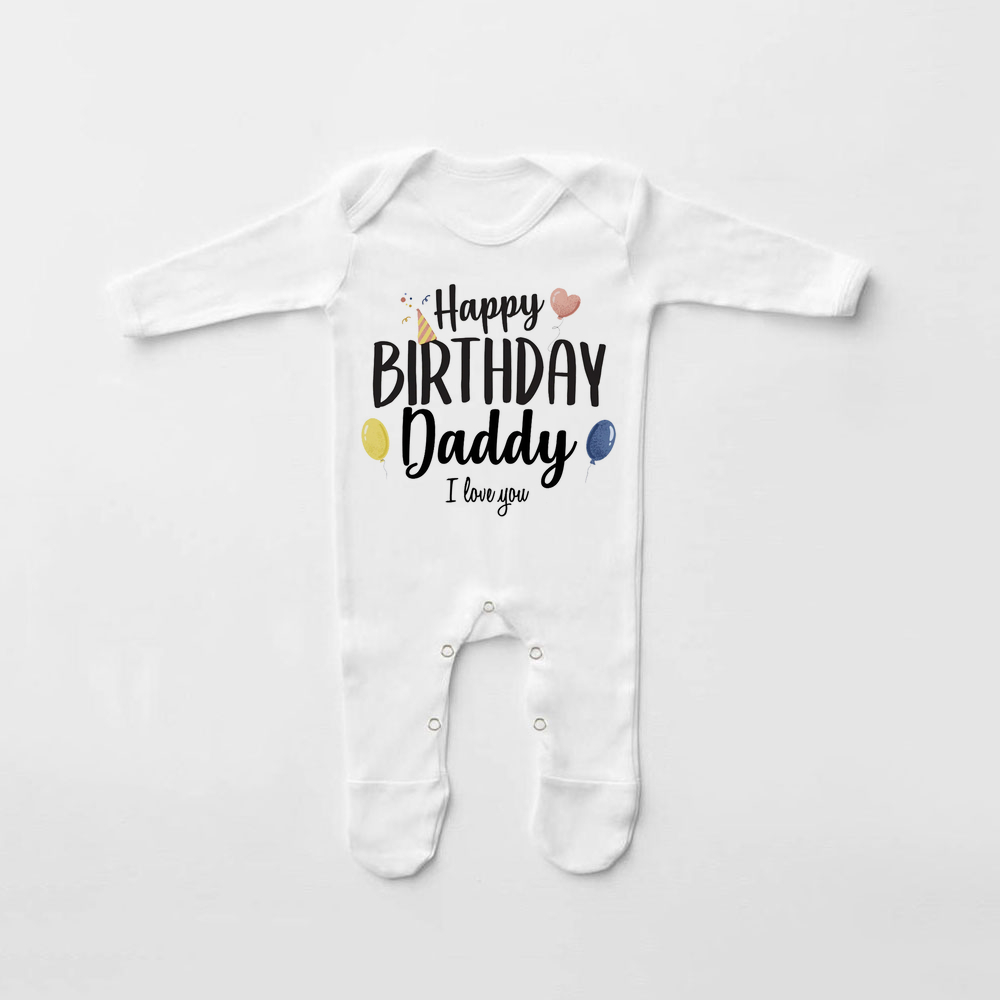 Babygrow-traje de dormir con estampado de feliz cumpleaños para papá, traje para bebé que viene a casa, de ducha para recién nacido, pijama infantil: Beige / 3M