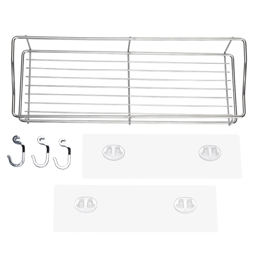 Hjem kjøkken dårlig vegghengende hyller selvklebende oppbevaringsstativ med kroker