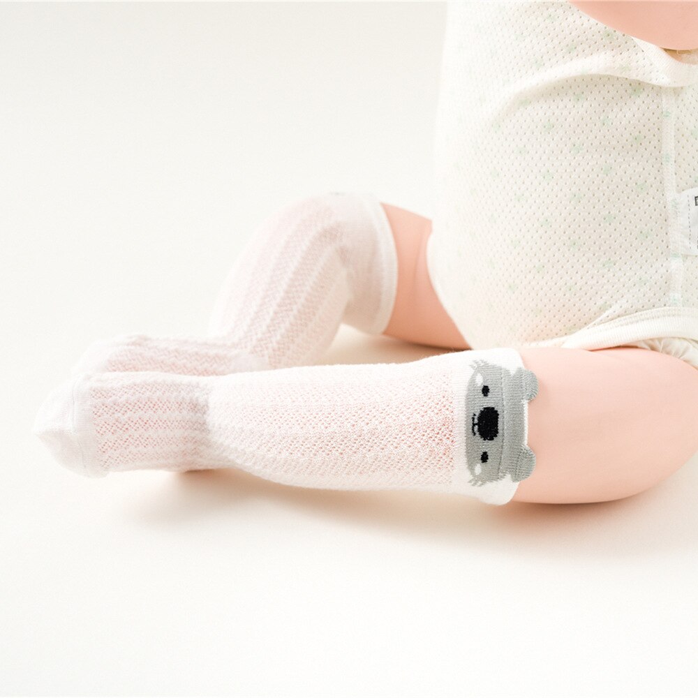 Prinses schattige baby meisjes sokken kniehoog spaanse stijl effen geribbelde sokken kant katoenen kleine meisjes sokken: Roze / 1-3 jaar
