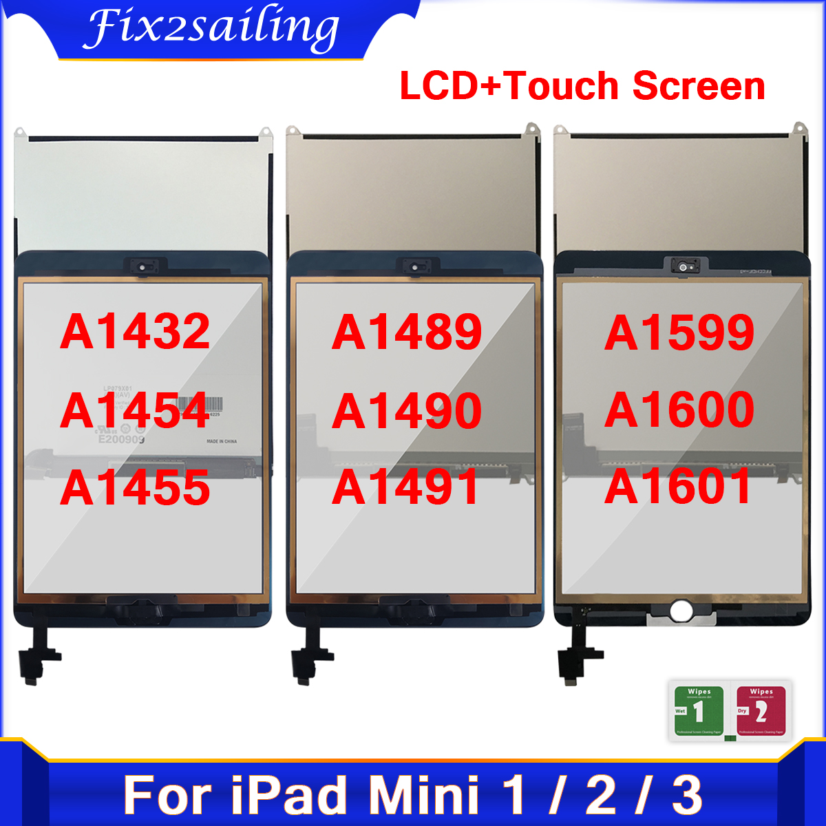 LCD Touch Screen Digitizer Display For APPLE iPad Mini1 Mini2 Mini3 A1432 A1454 A1455 A1489 A1490 A1491 A1600 A1601 Mini 1 2 3