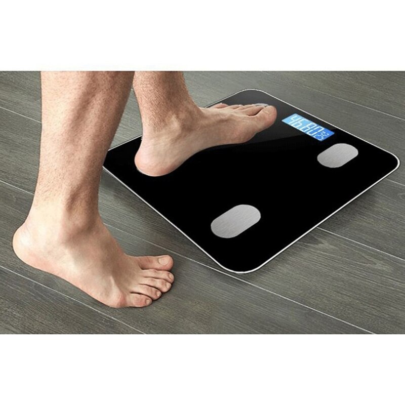 Balanza De Peso Digital y grasa corporal de 11X11 pulgadas, balanza de baño con Bluetooth de alta precisión, 400Lbs