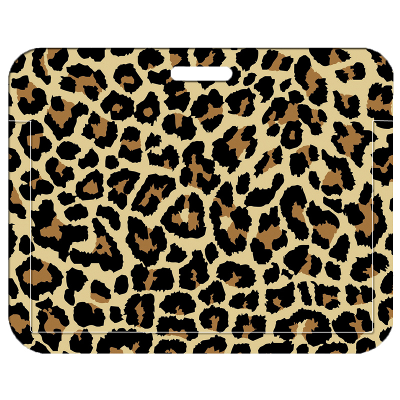 Leopard Women Name Card Cover Campus Card Bag Card Holder ID Card Case Vertical Style: black