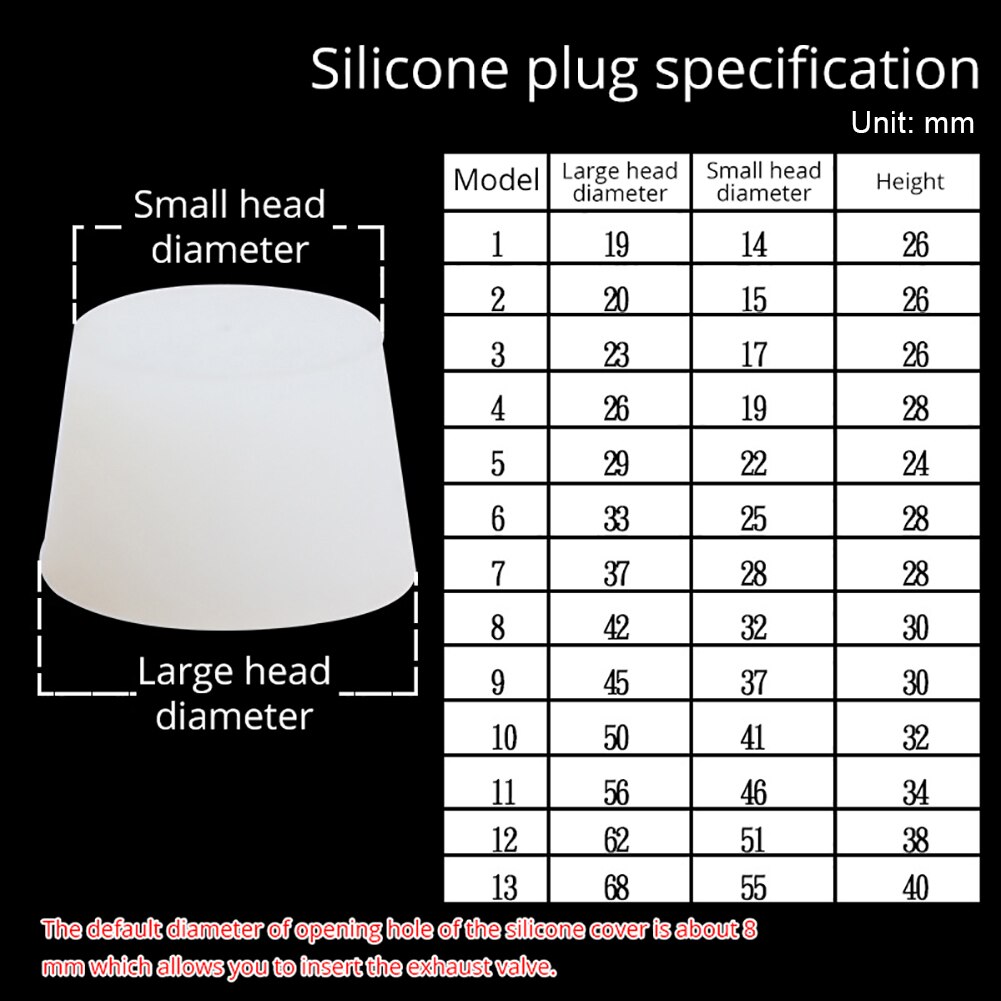8mm Home Brew Wine Stoppers Silicone Plug With Hole For Airlock Valve Bubbler Grade Silicone Rubber Stopper