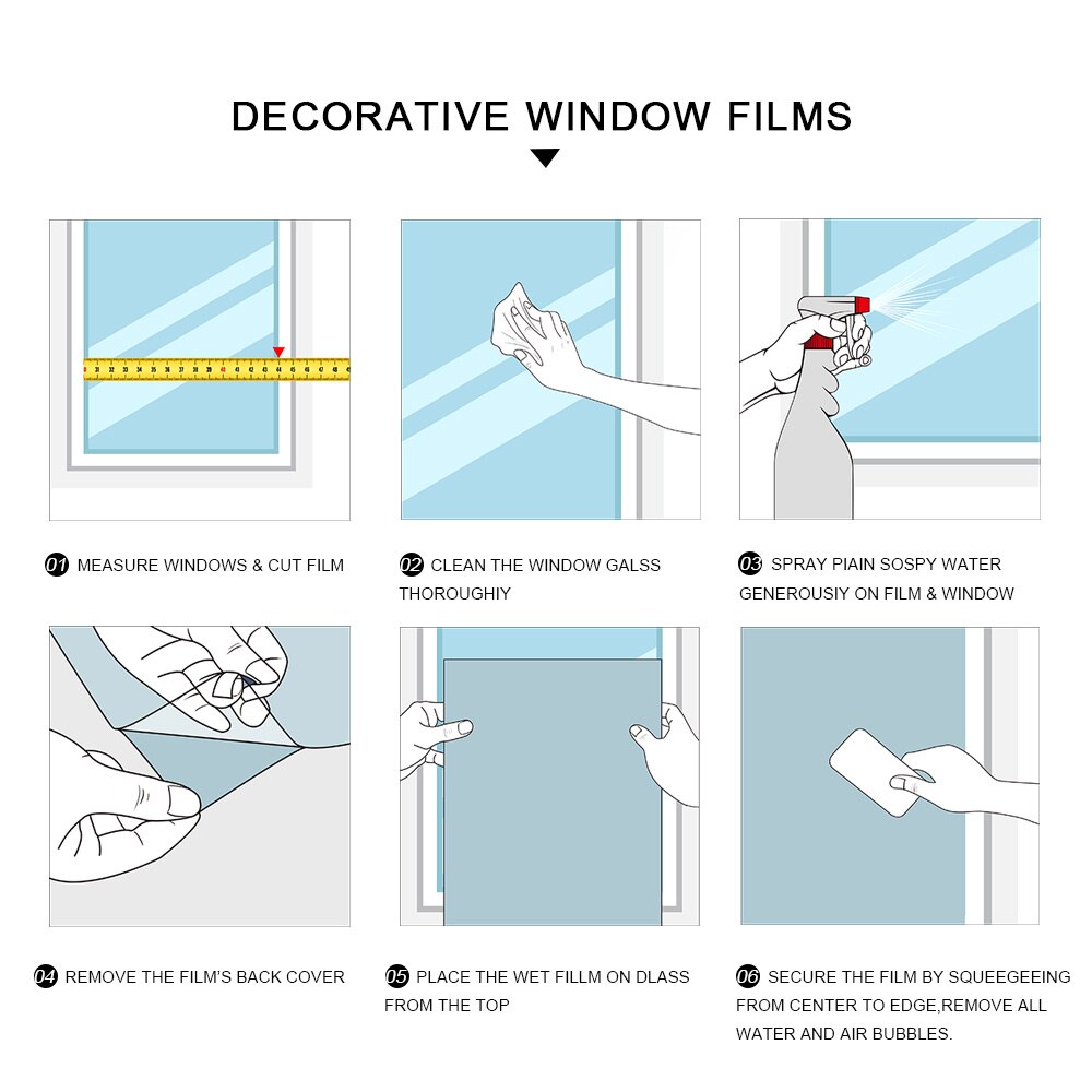 DICOR-Película de vidrio para ventana de cristal, pegatina de vidrio de privacidad, uso fácil, cortina de rechazo, vinilo ecológico, Material esmerilado para decoración del hogar