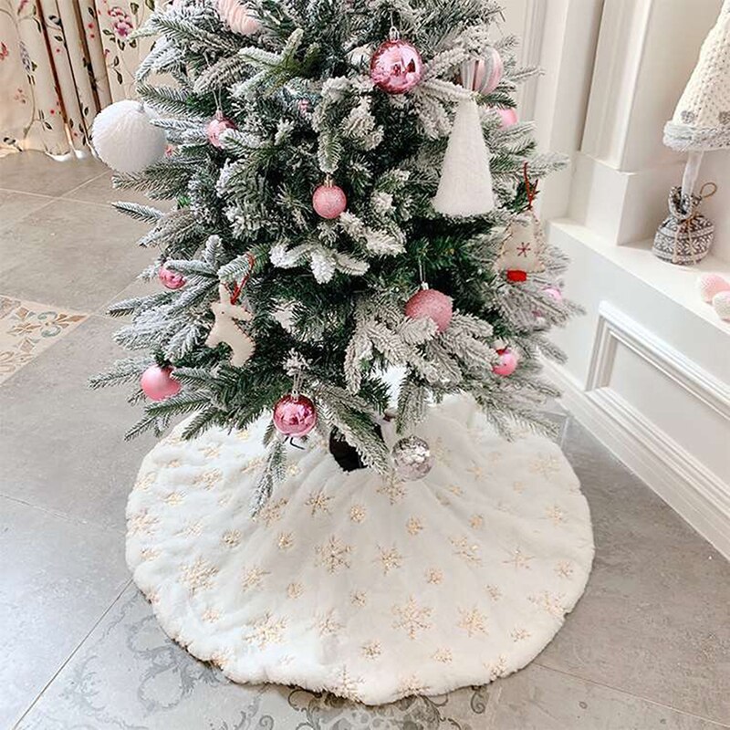 90cm árvore de natal saia floco de neve santa impresso tapete de árvore  para casa natal