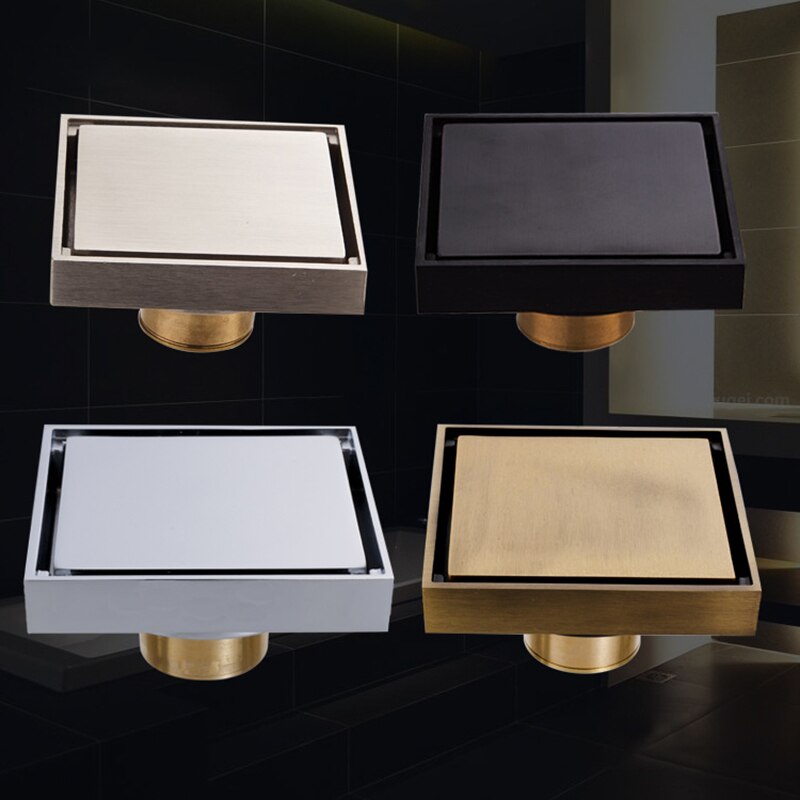 1Pc Floor Drains Stainless Steel Square Shower Floor Drains Tile Insert Drain Channel Kitchen Waste Kitchen Bathroom Accessories