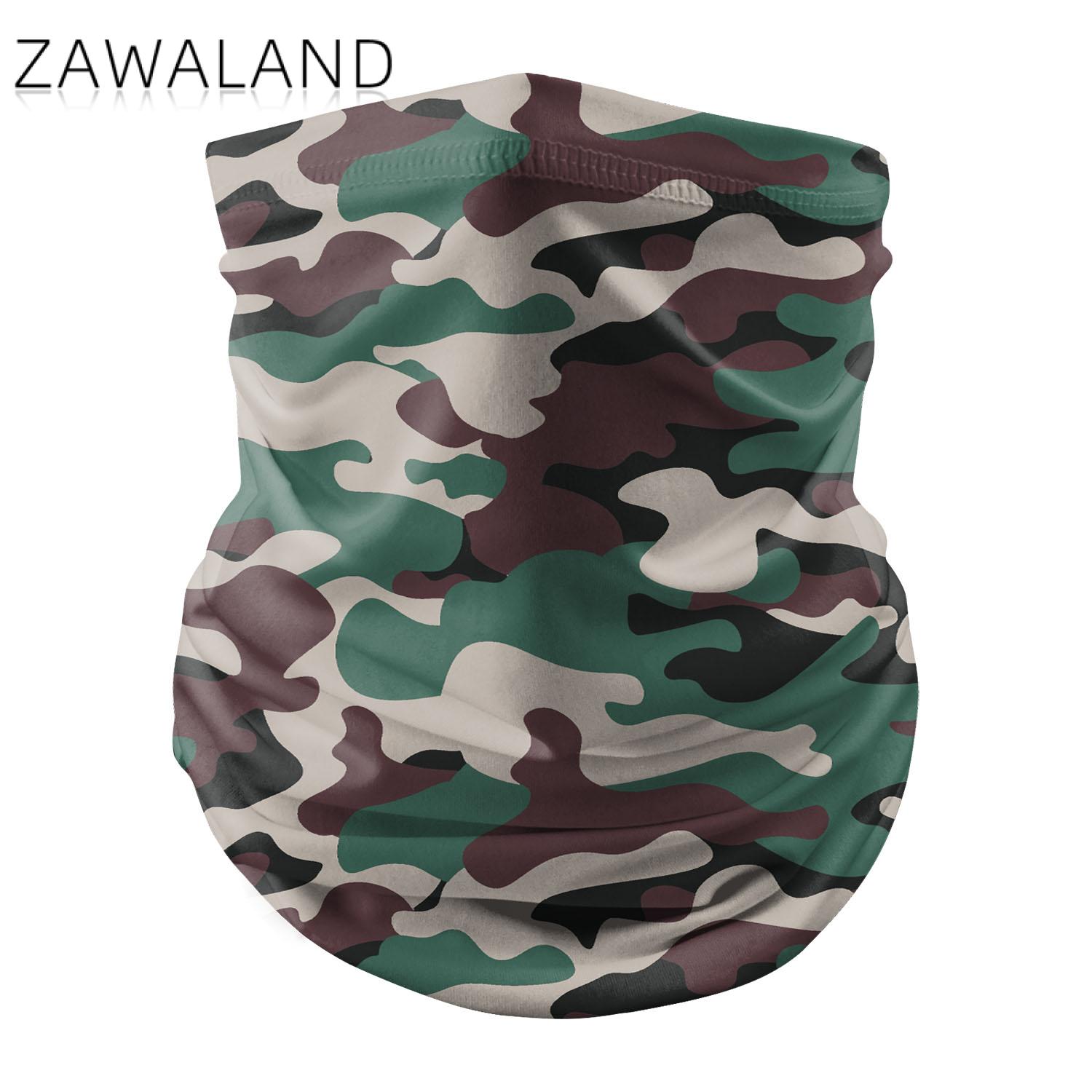 Zawaland kamouflage halsduk hals dam män vindtätt tryck tubulär bandana anti damm cykling vandring halv ansikts halsduk unisex