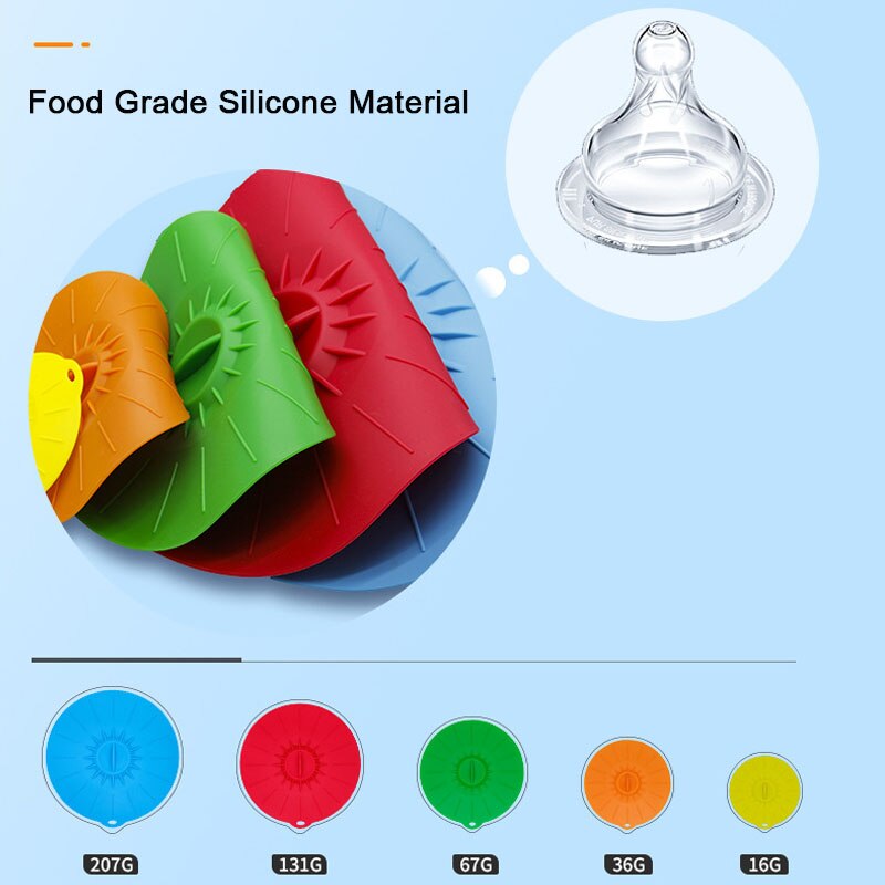 Tapas de silicona universales reutilizables para conservación de frutas y alimentos, sello al vacío, tazón con tapa, olla, envoltura de sellado, herramienta de cocina, 3/5 Uds.