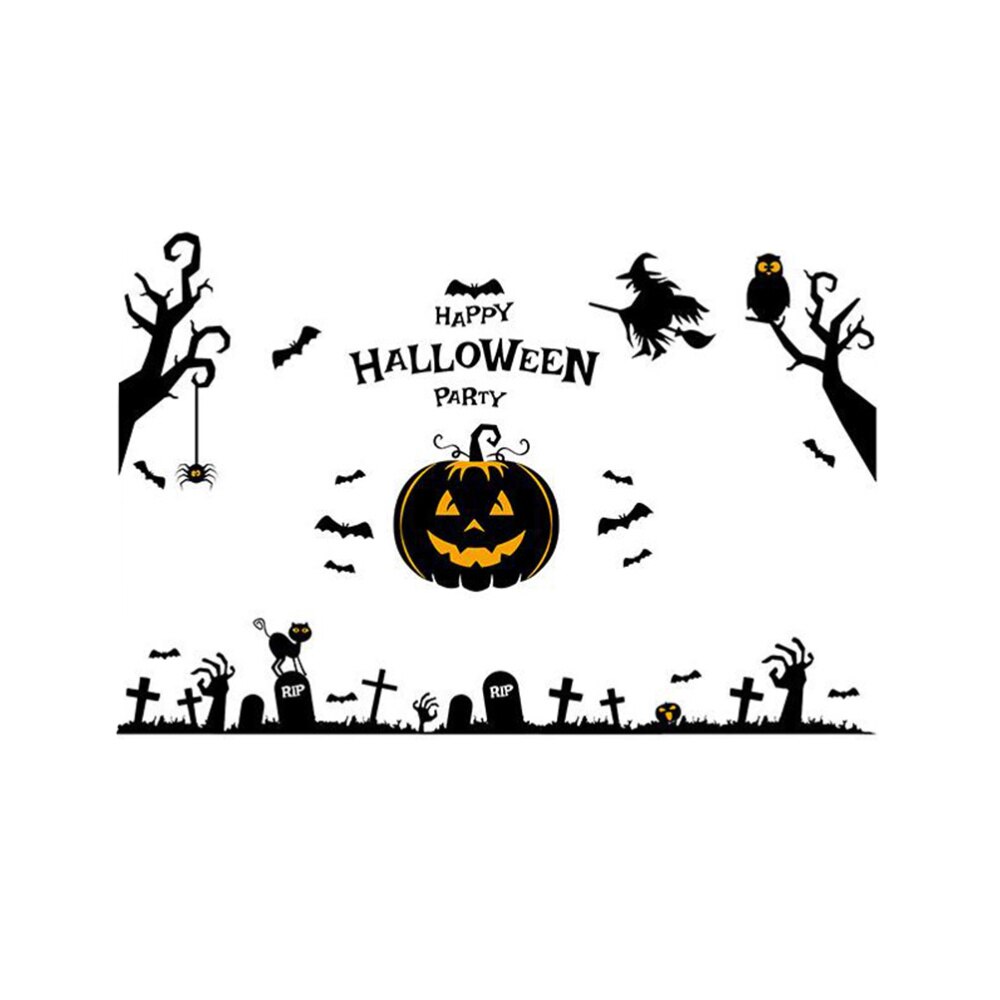 Happy Halloween Muursticker Halloween Pompoen Venster Winkel Bar Sticker