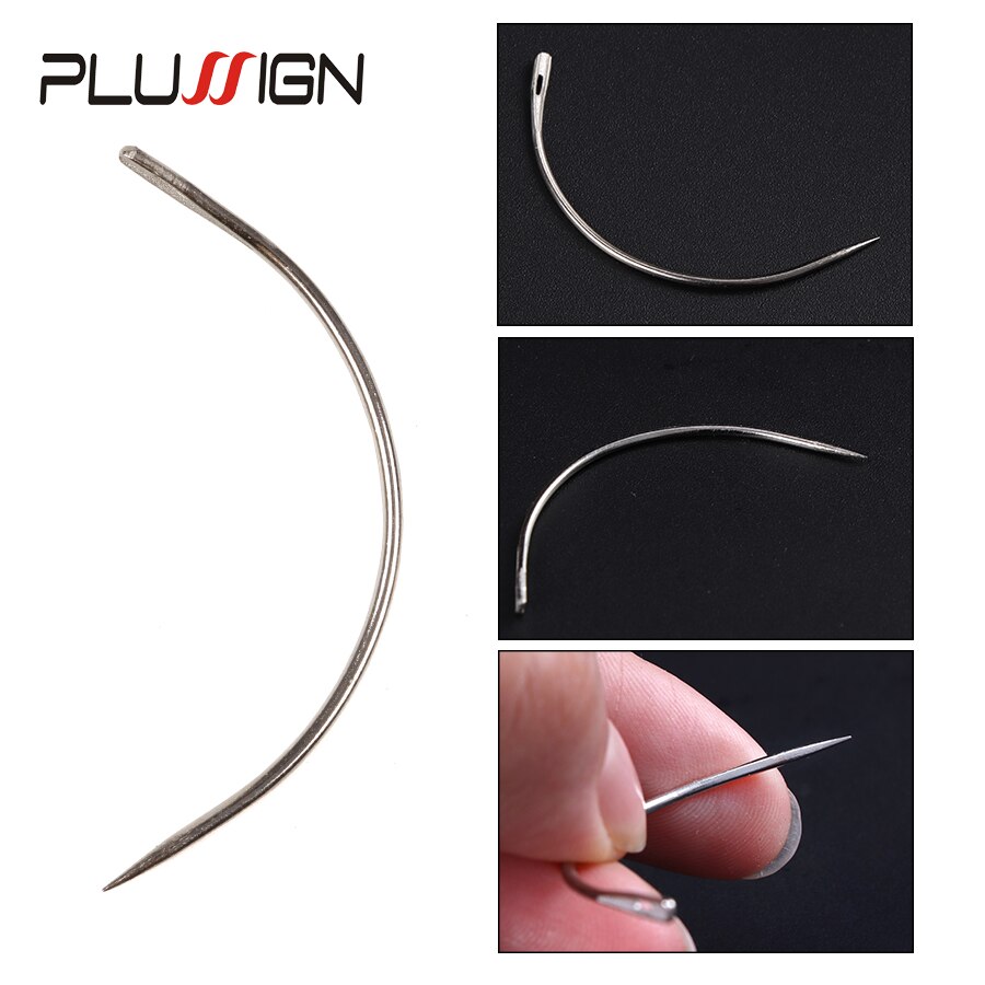 Plussign Goede 12 Pcs Pruik Maken Pins Naalden Set C Gebogen Naalden Hair Weave Naalden Voor Pruik Maken Modellering en Ambachten